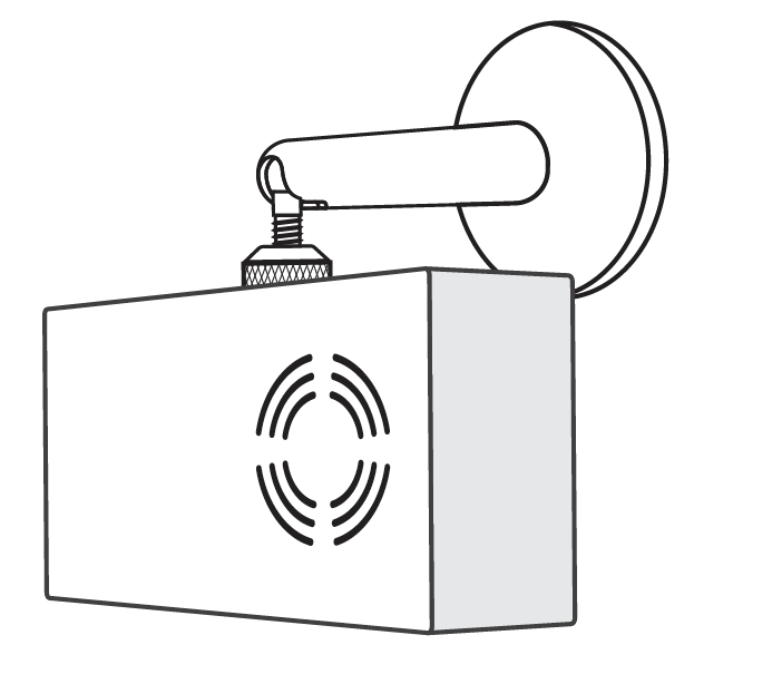 Diagram of sensor on a bracket