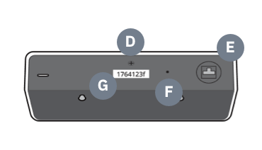 ¼inch screw fixing Power port Reset button Serial number