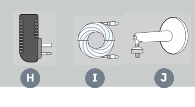 Power plug Power cable Camera wall mount